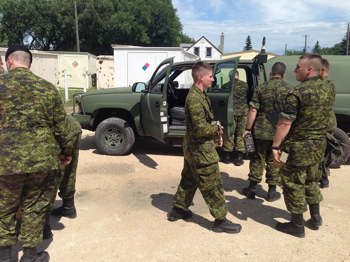 Winnipeg reservists prepare to deploy to Saskatchewan to help fight forest fires, on Monday, July 13, 2015.
