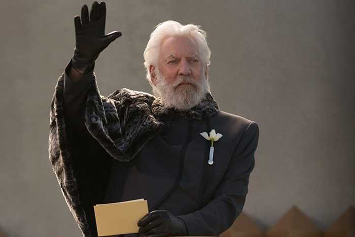 Donald Sutherland as President Snow in 'The Hunger Games.'