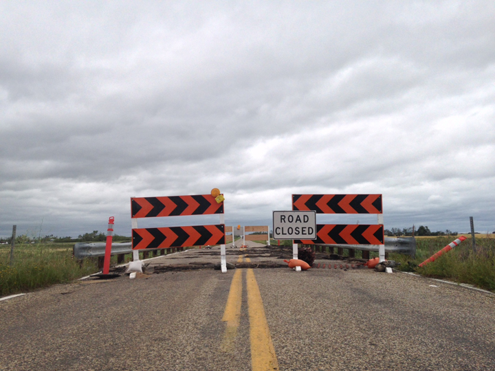 Manitoba storm tornado bridge Highway 256