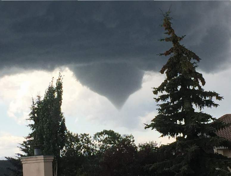 View of the funnel cloud spotted Wednesday afternoon near Signal hill.