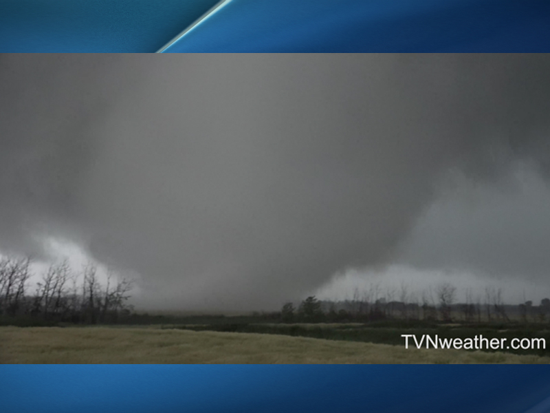Storm chasing team Reed Timmer and Sean Schofer capture this tornado near Tilson, MB Monday night.