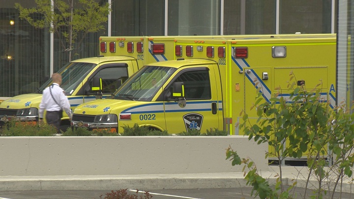 A photo of a ambulance.