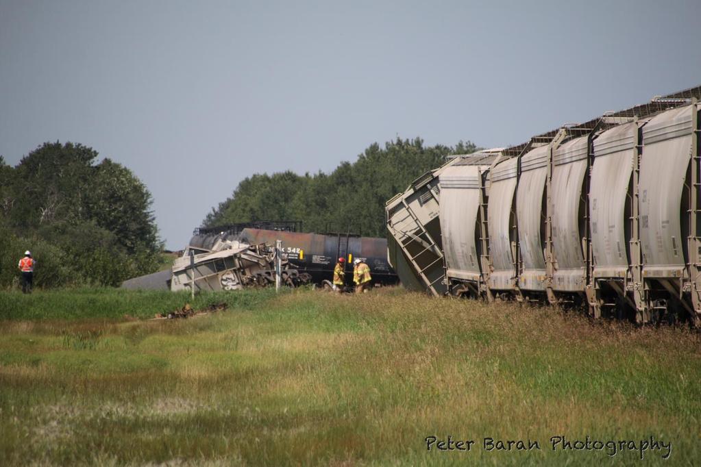 A train derailment in Ebenezer, Sask. is causing some delays for motorists.