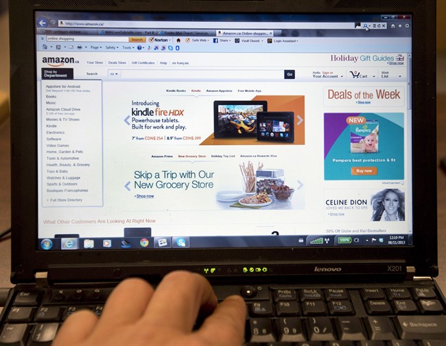 Online shopping site Amazon is shown Wednesday, November 6, 2013.