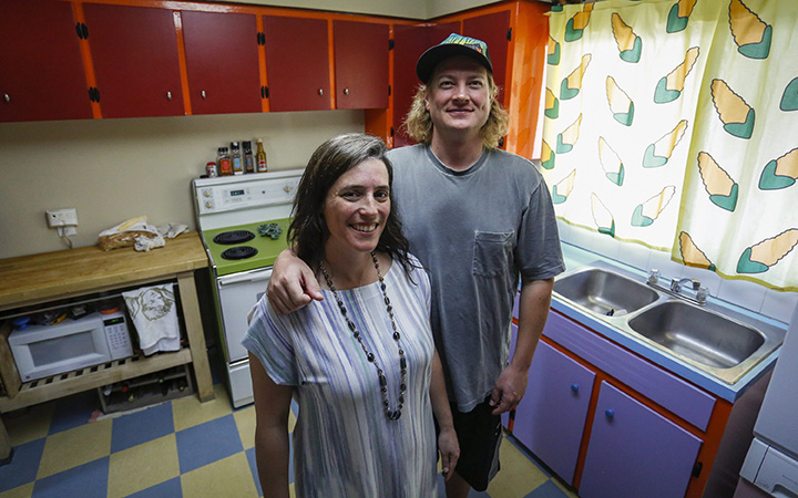 Marcia Andreychuk and Joel Hamilton have turned their kitchen into a look-a-like of the TV show The Simpson's kitchen in Calgary, Alta., Thursday, Aug. 13, 2015.