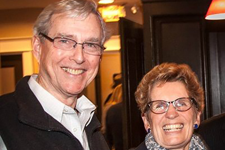 Simcoe North candidate Fred Larsen with Liberal leader Kathleen Wynne in February 2014.