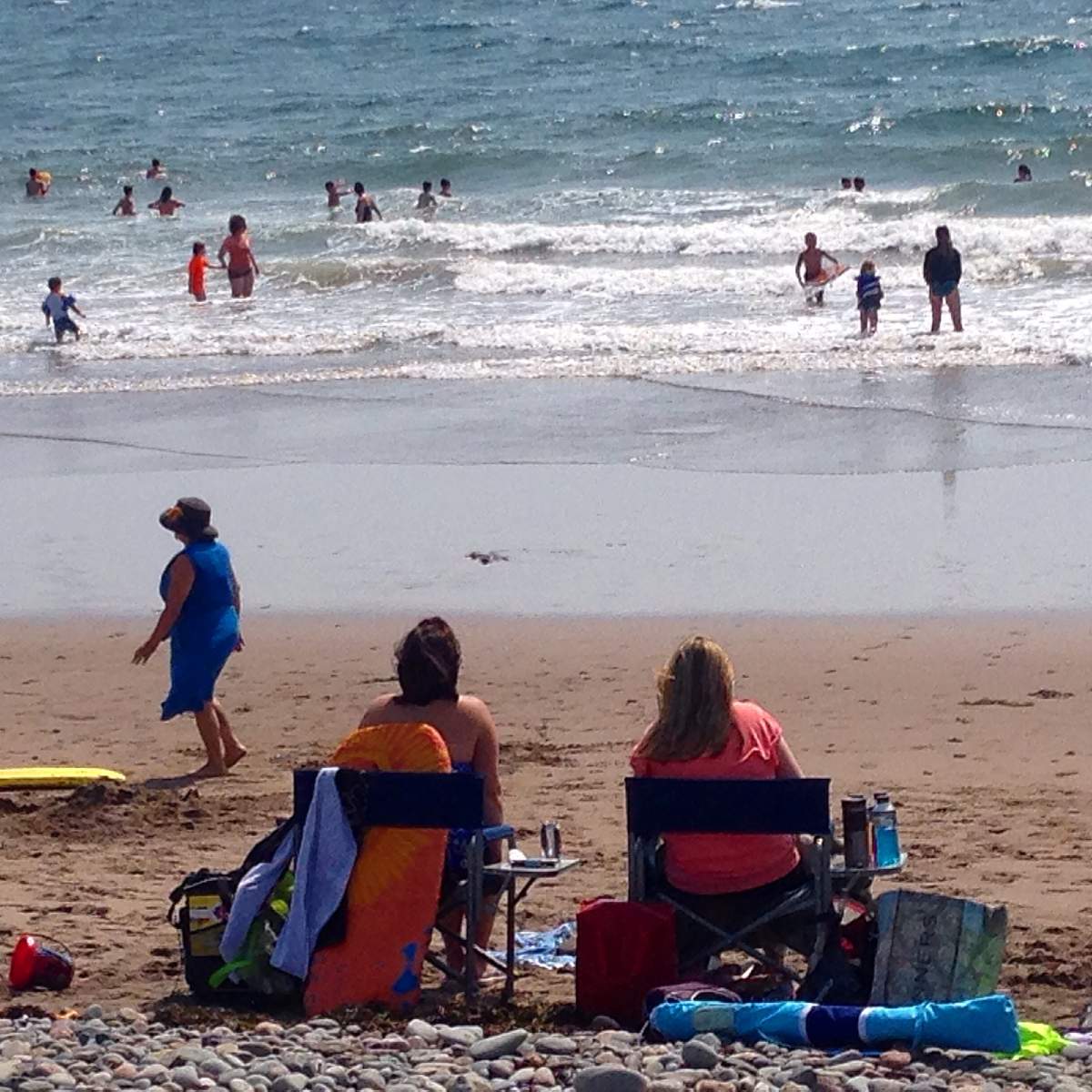 People out enjoying Lawrencetown Beach.