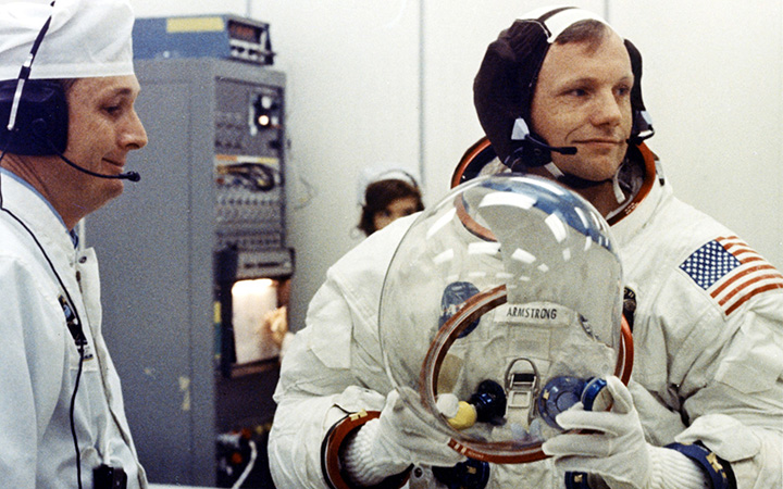  Neil Armstrong preparing for Apollo 11 Mission, July 1969. 