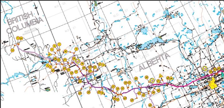Alliance Pipeline map