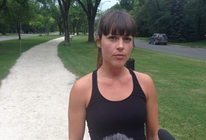 Amory Steek at the spot on Wellington Crescent where she found the first envelope of money. It was one of two ‘bizarre’ incidents for the jogger