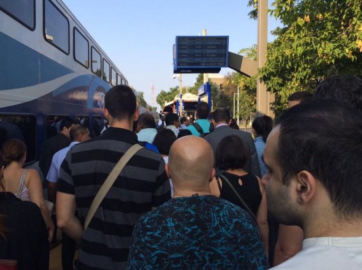 Commuters were removed from an AMT train and asked to finish their commute by bus or metro, Tuesday, August 18, 2015.