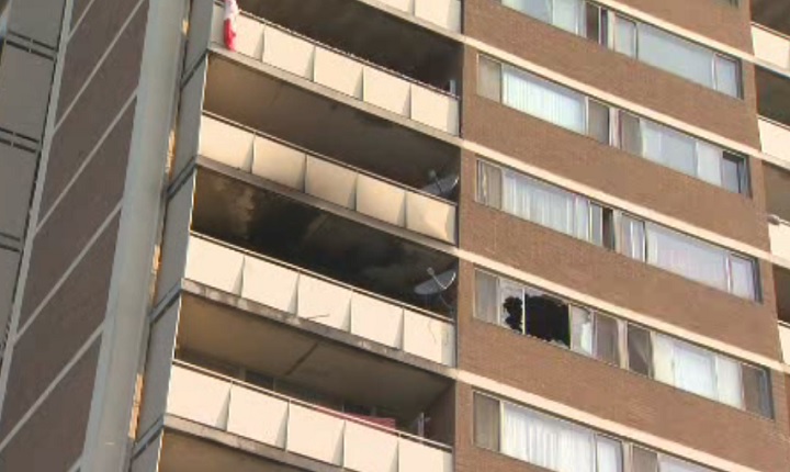 A man was taken to hospital in critical condition after an apartment fire at 444 Lumsden Ave. on Aug. 28, 2015.