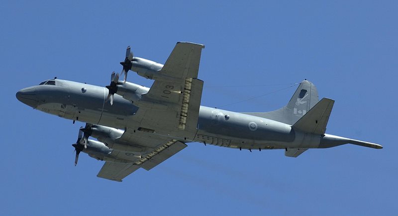 A Canadian Forces CP-140 Aurora maritime patrol airplane pictured above.