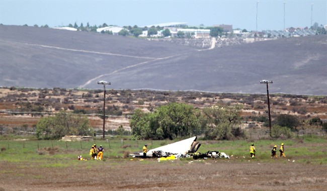 Authorities say multiple people died following the midair collision and crash of two small planes near an airport in southern San Diego County. Federal Aviation Administration spokesman Ian Gregor says the collision occurred around 11 a.m. Sunday, Aug. 16, 2015, about 2 miles northeast of Brown Field Municipal Airport. 