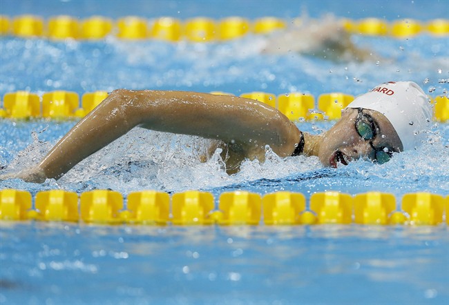 Canada's Aurelie Rivard competes in the women's 400m Freestyle S10 event at the 2012 Paralympics, on Sept. 5, 2012, in London.