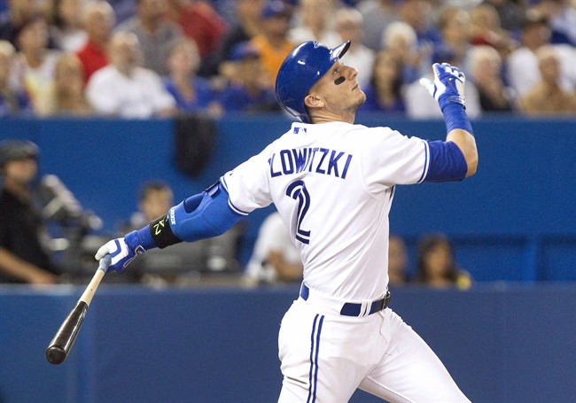 Toronto Blue Jays' Troy Tulowitzki looks at a long fly ball out in the seventh inning of their AL baseball game against the Minnesota Twins in Toronto on August 4, 2015. Troy Tulowitzki and the Toronto Blue Jays seek their 10th consecutive victory when they host the Oakland Athletics.