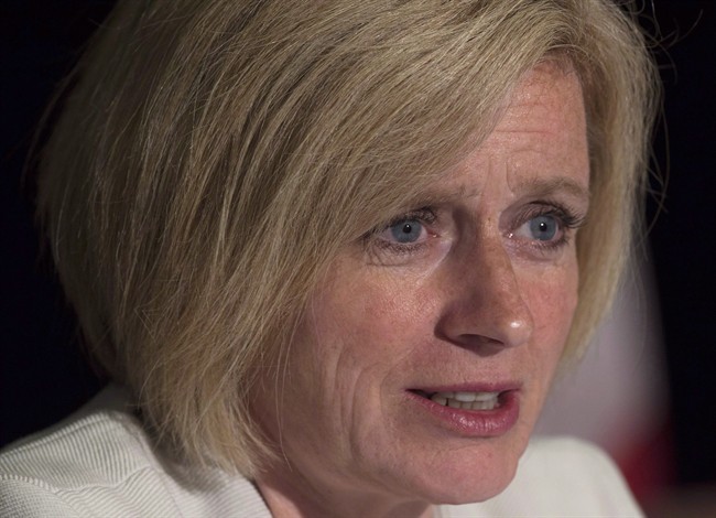 Alberta Premier Rachel Notley answers a question at the closing news conference of the summer meeting of Canada's premiers in St. John's on July 17, 2015.