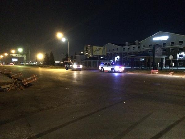 A vehicle was allegedly speeding eastbound on Dewdney Avenue at Albert Street before losing control and crashing into a building.