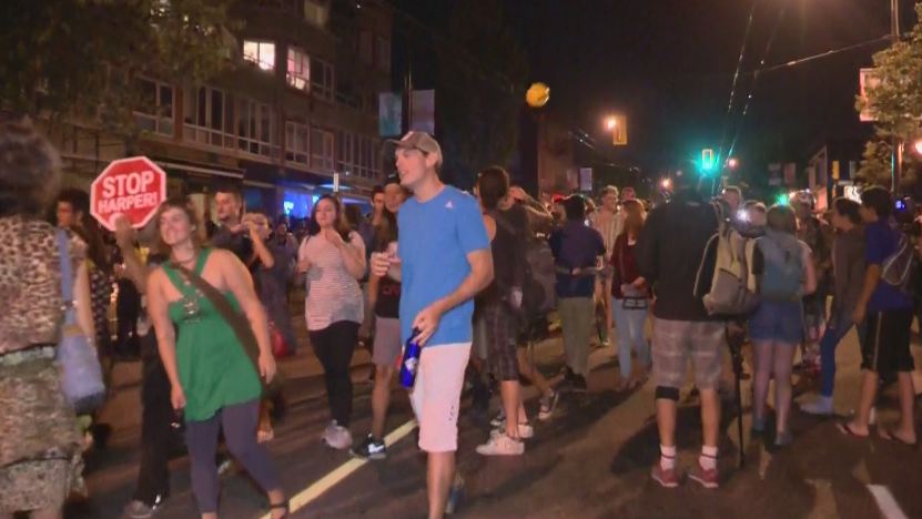 Hundreds attended an unsanctioned party on Commercial Drive.