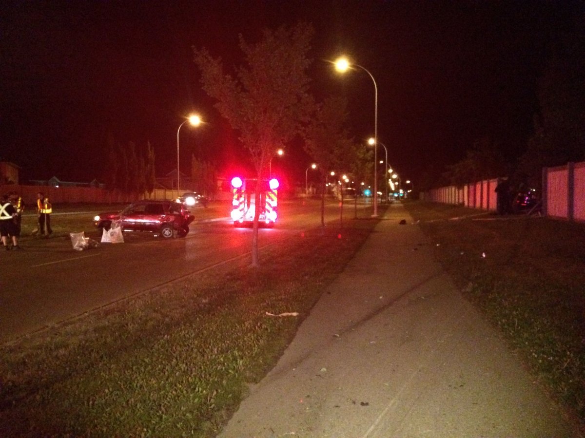 Two vehicles collided on Ellerslie Road near 85th Street in south Edmonton early Thursday morning. 