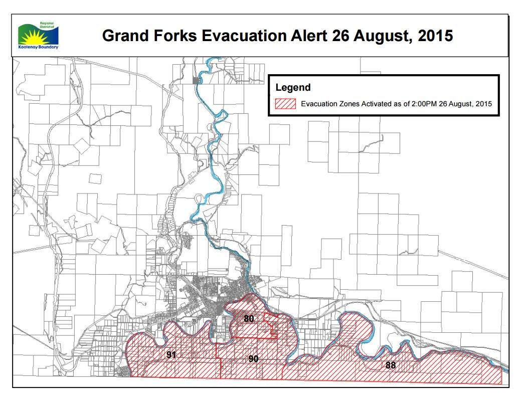 UPDATE: 722 households on evacuation alert as wildfire threat grows in Grand Forks, Christina Lake - image