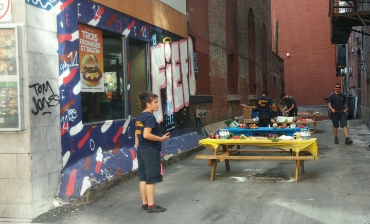 The Alleyway Project takes part in downtown Montreal for the second year in a row, Thursday, August 20, 2015.