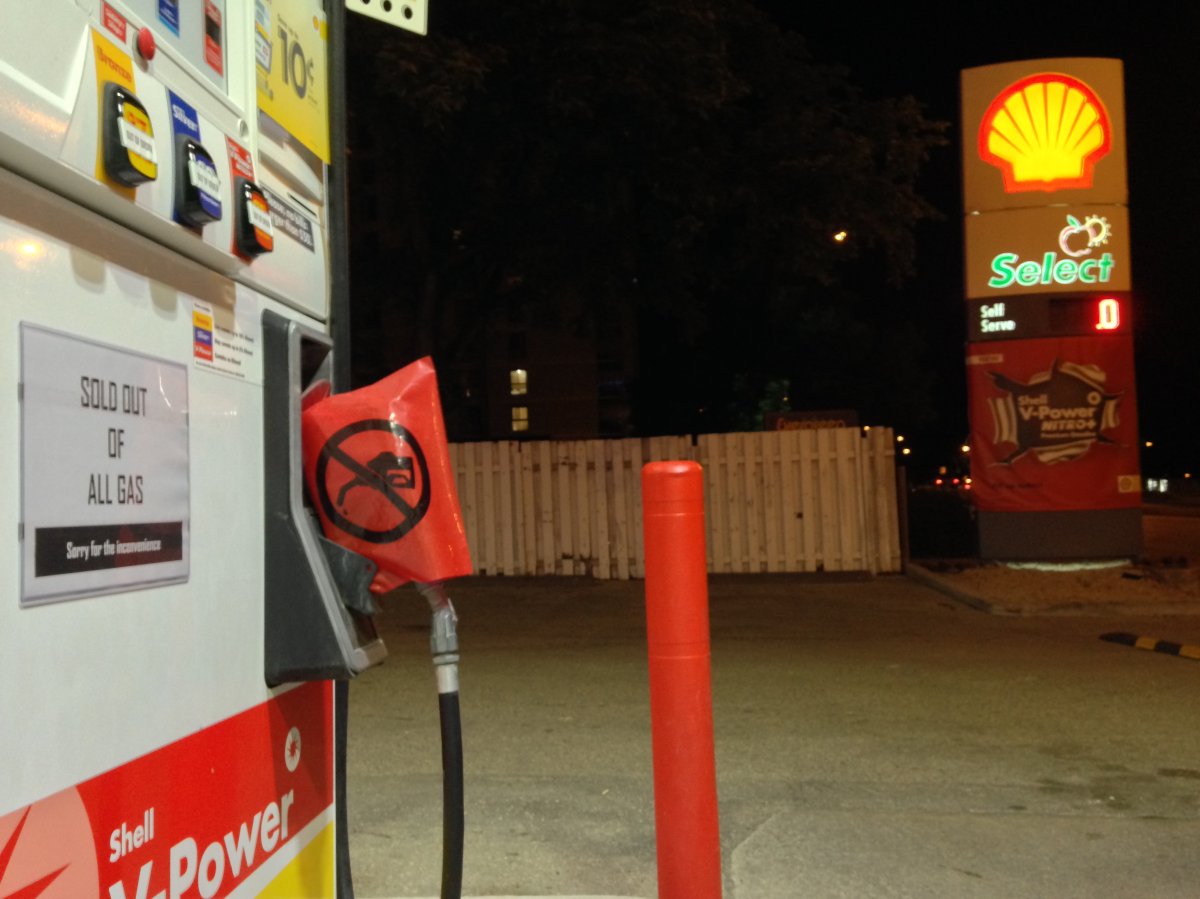 The Shell on Osborne posted signage Wednesday morning stating the station ran out of gas.