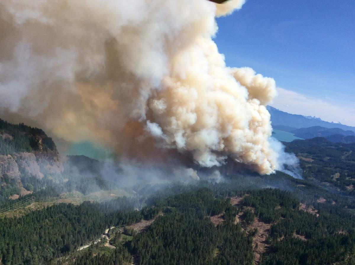 The fire burning near Harrison Lake has grown to 650 hectares.