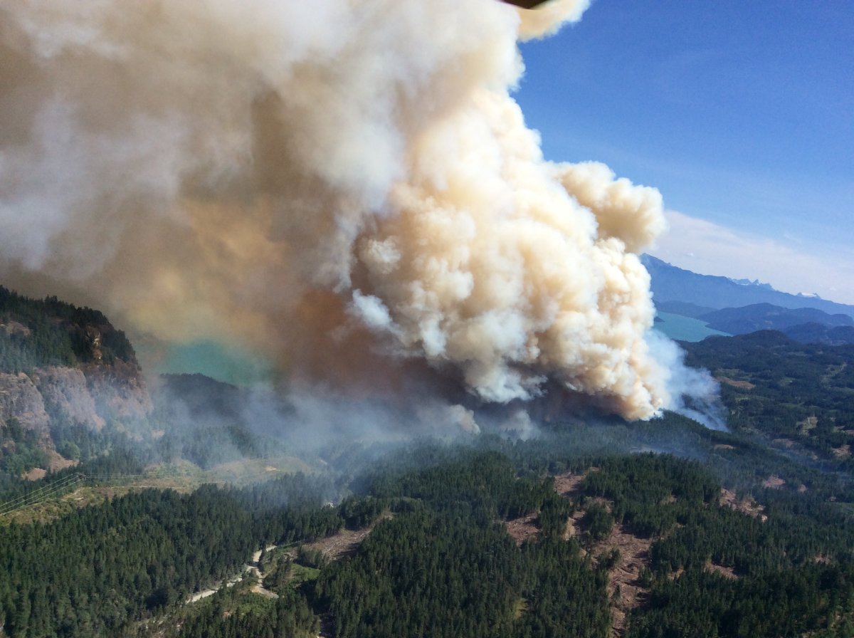 The fire burning near Harrison Lake has grown to 650 hectares.
