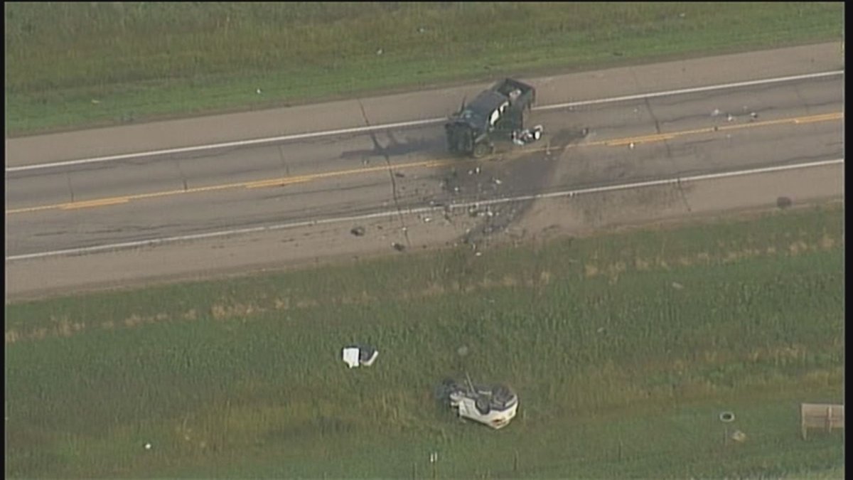 Highway 15 just northeast of Edmonton was closed Friday morning following a serious collision between two vehicles.  August 28, 2015.