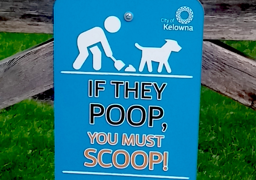 The City has recently installed new signage in a few of its parks reminding owners that “if they poop, you must scoop.” .