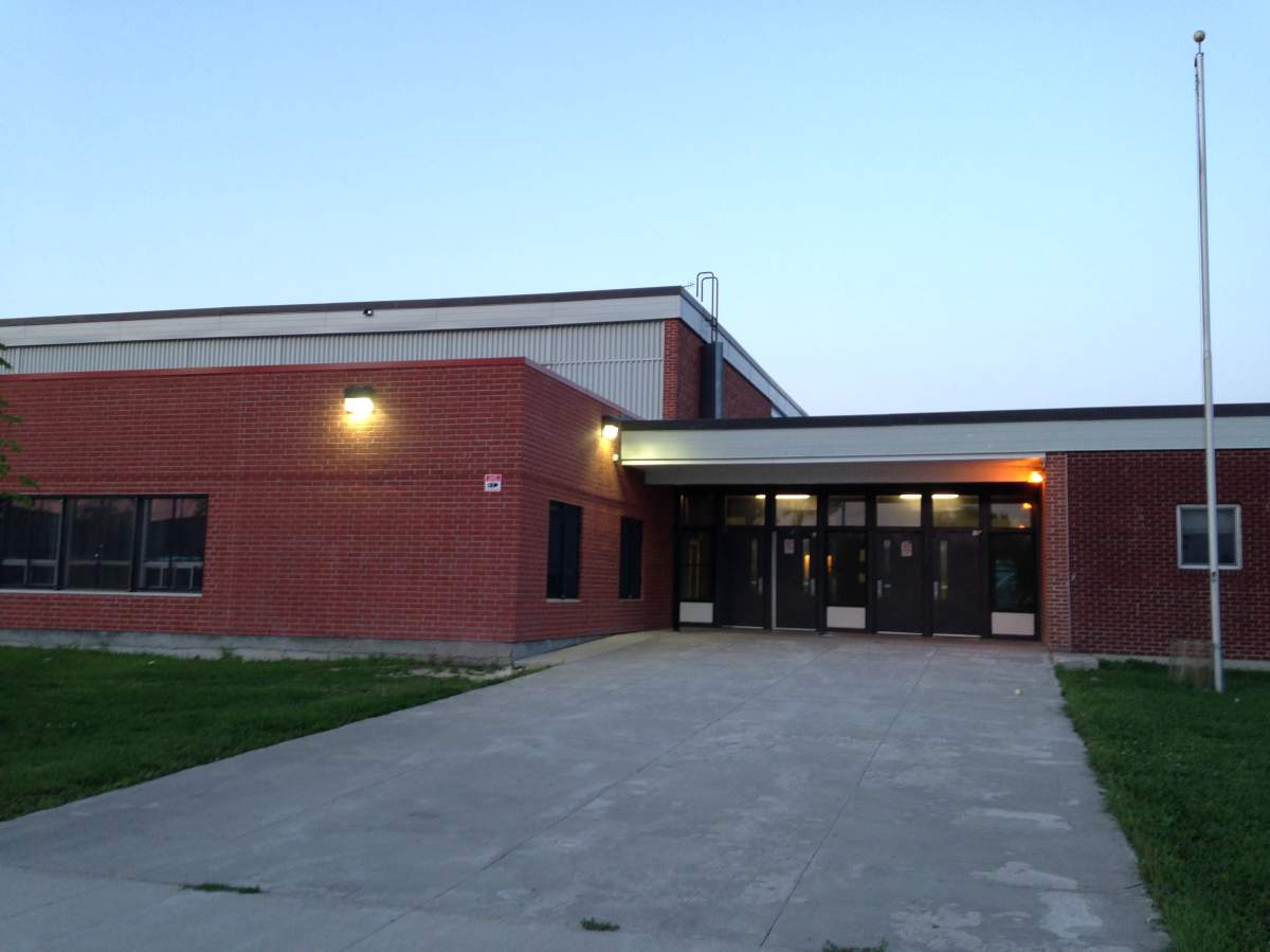 Police extinguished the flames outside the school at about 3:00 Wednesday morning.