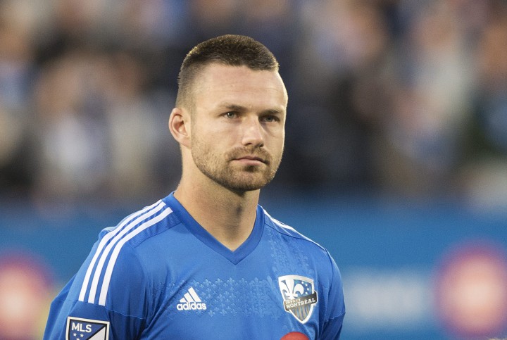 Montreal Impact's Jack McInerney looks on prior to an MLS soccer game against FC Dallas in Montreal, Saturday, May 23, 2015.