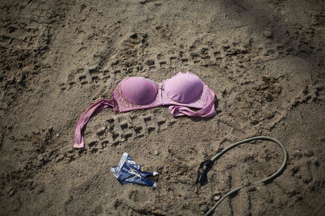 - In this Friday, May 16, 2014 file photo, a discarded bra lies on the ground outside an informal bar that allegedly employed sex workers after a government raid on the illegal mining camp in La Pampa in the Madre de Dios region of Peru. 