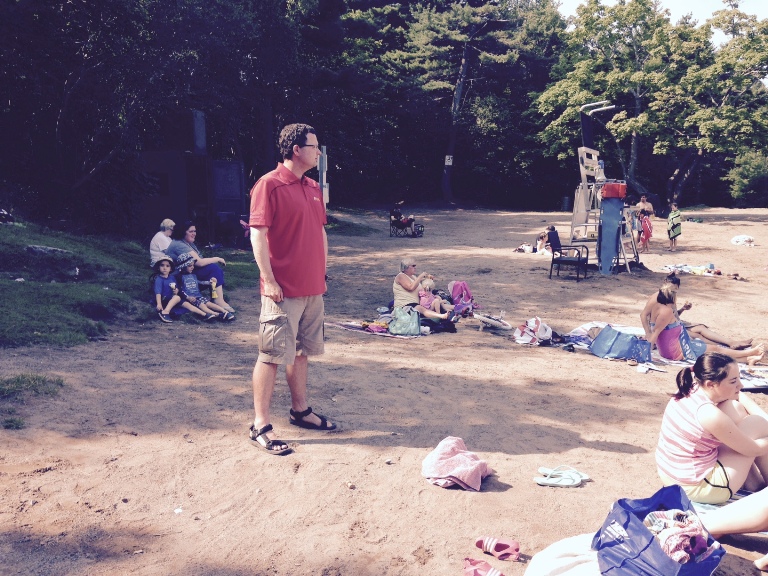 Mike Maguire of the Life Saving Society of Nova Scotia peers out onto the waters of Chocolate Lake.