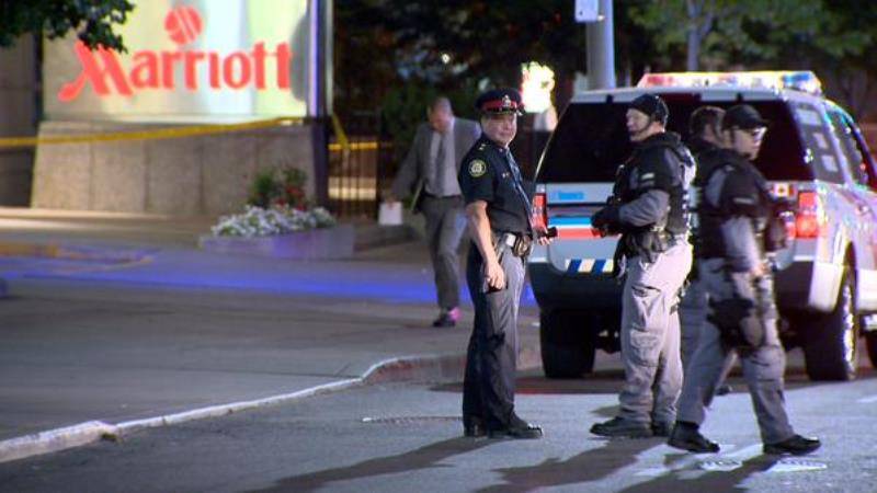 Police are investigating a fatal shooting near the Marriott hotel in Toronto. 