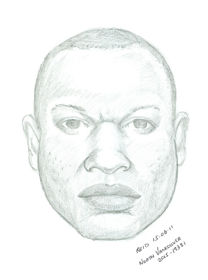 Sketch of suspect in an attempted abduction in North Vancouver on Aug. 6.