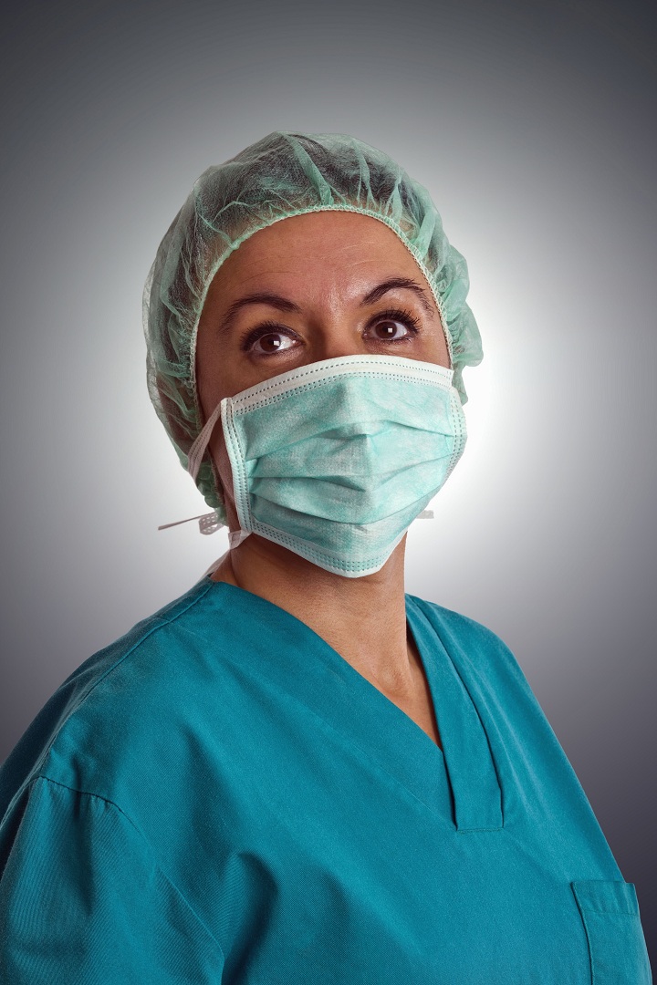 Mandatory Credit: Photo by Andy Sotiriou / Mood Board / Rex Features ( 1299385a )
MODEL RELEASED Theatre nurse in medical scrubs
Medical portraits.