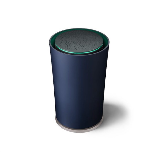 This undated photo provided by Google shows Google’s Wi-Fi router. Pre-orders for the $199 wireless router, called OnHub, can be made beginning Tuesday, Aug. 18, 2015 at Google's online store, Amazon.com and Walmart.com. The Mountain View, California, company is promising its wireless router will be sleeker, more reliable, more secure and easier to use than other long-established alternatives made by the Arris Group, Netgear, Apple and other hardware specialists.