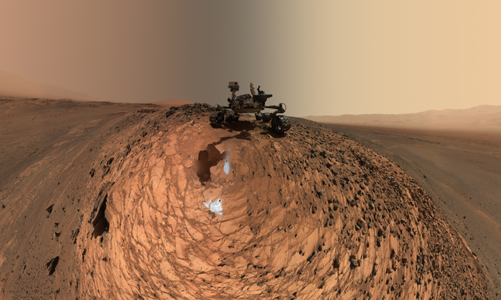 A self-portrait taken by NASA's Curiosity rover on Mars.