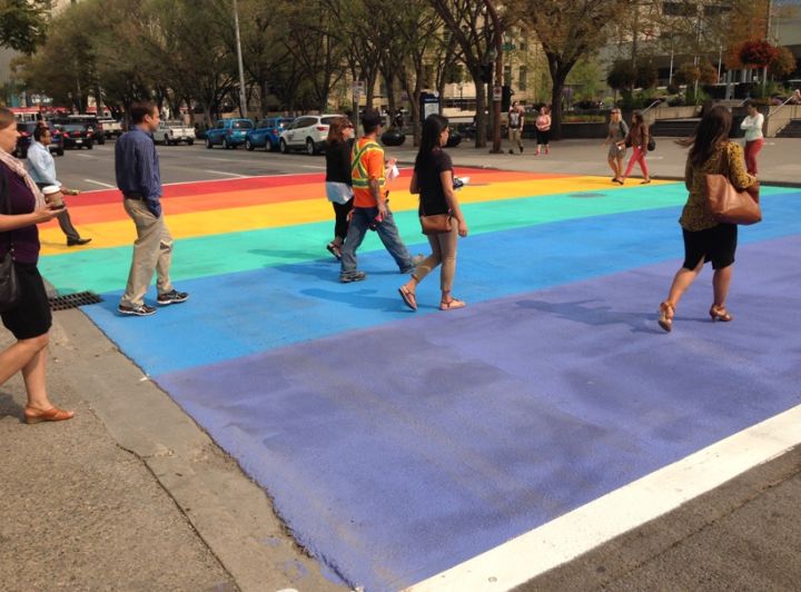 Pride crosswalk Calgary