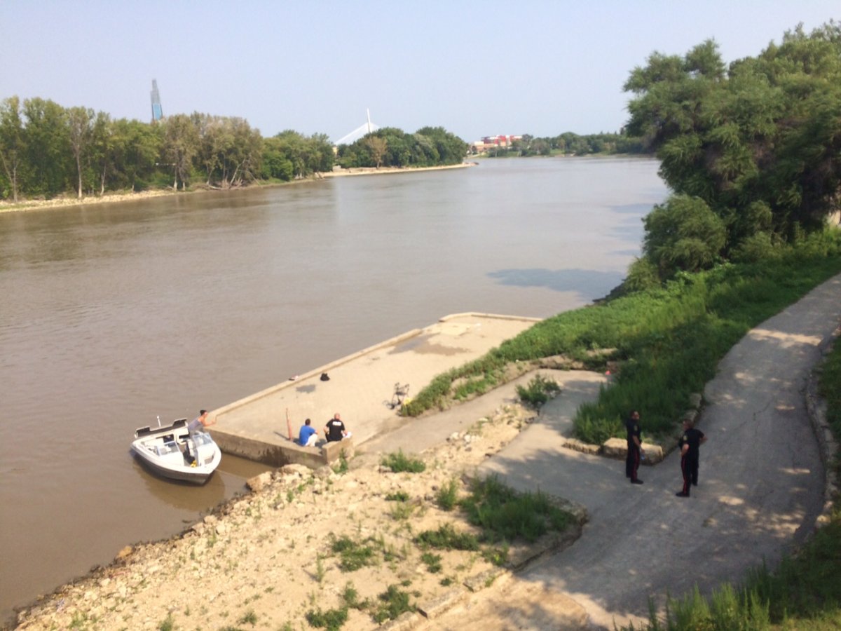 An elderly man was pulled from the Red River on Sunday.