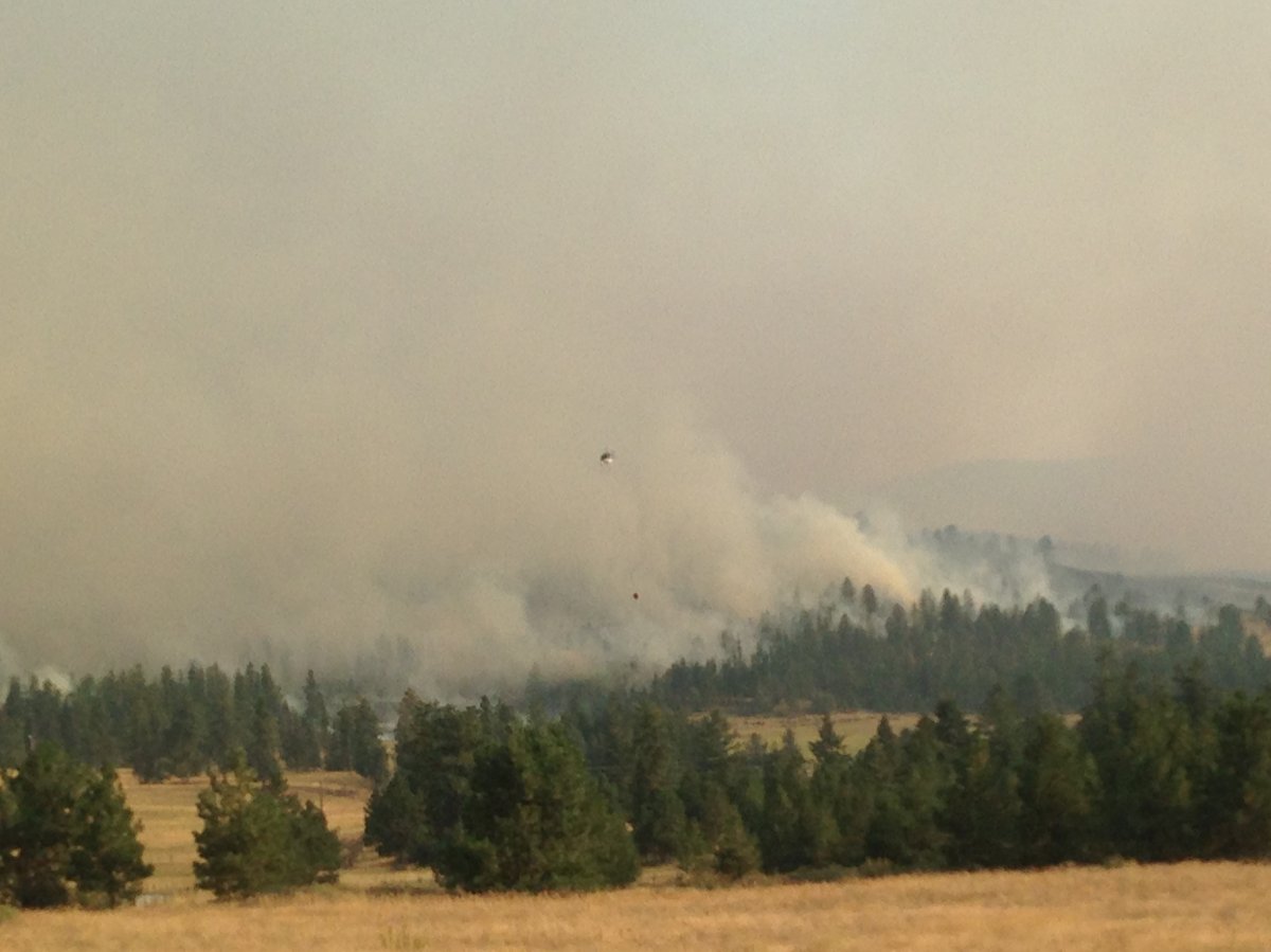 Sidley Mountain wildfire  burning east of Osoyoos.
