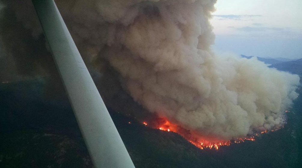 The Stickpin fire burning in northern Washington.