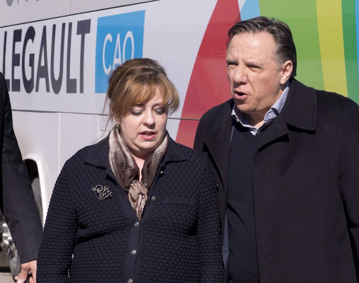 Coalition Avenir Quebec Leader Francois Legault and local candidate Sylvie Roy back in 2014.