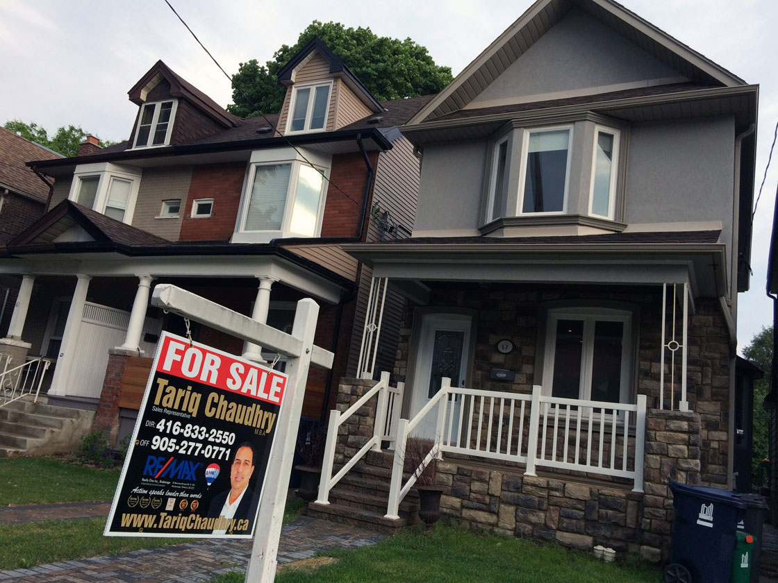 Resale prices for existing homes in Toronto rose 10 per cent last month, according to a benchmark index.