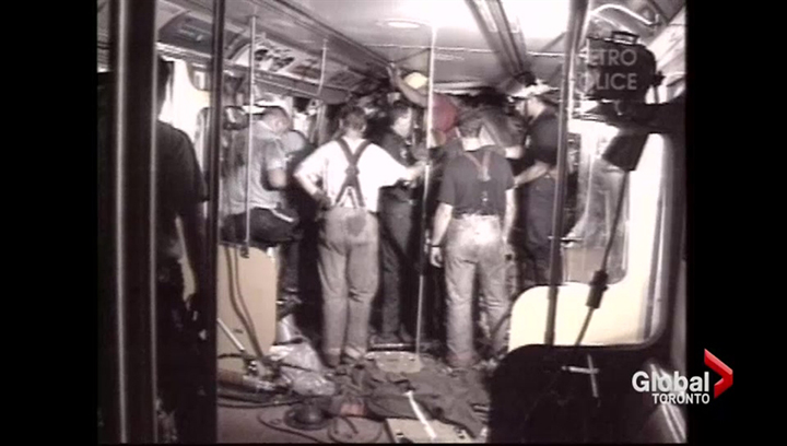 The scene inside the subway car after the worst crash in TTC history on Aug. 11, 1995.