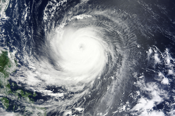 Typhoon Goni seen from space on Aug. 20.