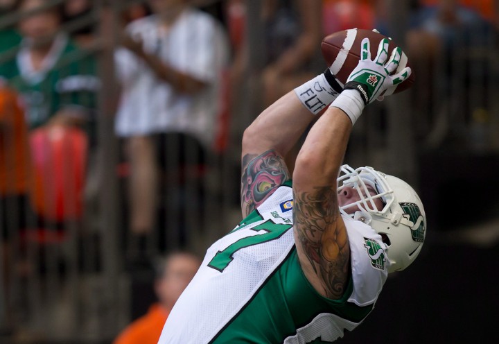 The Saskatchewan Roughriders have re-signed Canadian offensive lineman Dan Clark to a two-year contract extension.