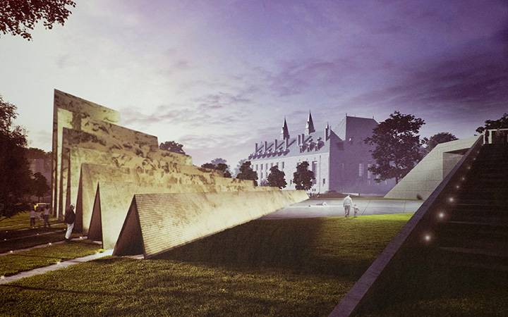 A drawing of the winning Team Kapusta's concept for the National Memorial to Victims of Communism.